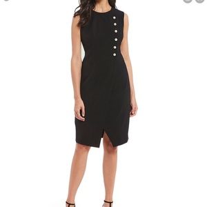 Calvin Klein Pearl Trim Asymmetrical Dress
